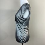 Ann Taylor  Top XS Silver Shimmery V-Neck Sleeveless Sheer Metallic Women New NWT Photo 5