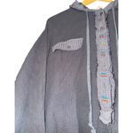 POL  Textured Waffle Knit Oversized Top Embroidered Medium Boho Grunge ~FLAW Photo 4