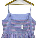 Gap Womens Babydoll Tank Dress XXL Blue Striped Rainbow Smocked Coastal Beachy Photo 5