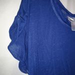 Just Be  16 XL Short Sleeved Blue Thin Cling Top Plus Photo 1