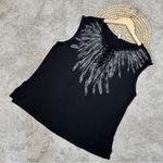 Liberty Wear Women’s Sleeveless Shirt Wings Feathers Whimsigoth Fairy Black XL Photo 1