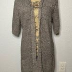 Valerie Bertinelli  Size L Beige Open Knit Long Line Duster Open Front Cardigan Photo 0