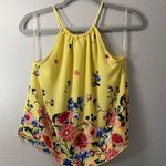 Hello Miss yellow floral halter tank top Photo 0