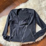 Banana Republic asymmetrical zip bomber jacket knit black zippers Photo 0