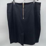 Michael by Michael Kors Black Double Knit Skirt w/Gold Accent Zippers Photo 4