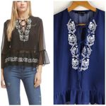 Walter Baker  Embroidered Semi Sheer Peasant Top large NWT Photo 1