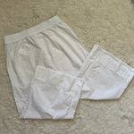Aritzia Babaton Pants Heritage Poplin Mid-Rise Wide-Leg Elastic Waist White S Photo 3