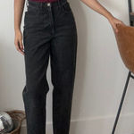 Esprit Jeans High Waist Mom Jeans Distressed Hem Black Denim Size 9/10 Photo 0