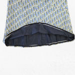 Talbots Y2K  Blue Green Silk Blend Retro Mod Print A-Line Midi Skirt Size 10 Photo 6