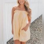 ZARA  Linen Blend Babydoll Mini Dress‎ with Pockets in Peach Tangerine Size Small Photo 3