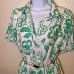 Draper James Kelly Floral Green Linen Puff Sleeve Shirt Dress S Photo 1