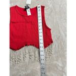 Sincerely Jules Brand New  Women's Size Large Red Fringe Cropped Top Sleeveless Photo 6