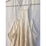Phanuel White Embroidered Mesh Tank Top Small Sheer Floral Open Front Boho Fairy Photo 3