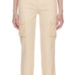 frame denim FRAME Cropped Cotton Cargo Pants in Cream Size 26 Photo 1