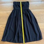 J.Crew Silk Chiffon Babydoll Strapless Dress Size 4 Vintage Y2K Midi Black Photo 9