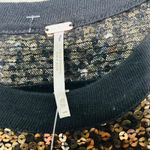 Free People NEW  Life Of The Party Twofer Sequin T-Shirt Top Lace Black Size XS Photo 5