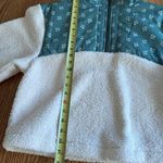 Universal Threads Universal Thread Womens S Sherpa Fleece Jacket With Floral Panels Teal & Cream Photo 8