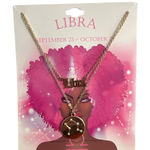 Libra Zodiac Necklace Set Tanya Creations Zodiac September October Constellation Gold Photo 0