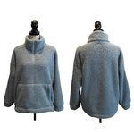 American Eagle Sweatshirt Sherpa Fleece 1/4 Zip pullover Blue Size Small Fuzzy Photo 10