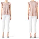Hunter Bell RTR  Ava Pleated Short Sleeve Rose Gold Top Sz L‎ Photo 1