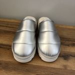 Maeve Anthropologie  Puffy Platform Silver Slippers Slides Shoes Photo 6