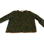 Jones New York  SPORT VINTAGE 1990'S EQUINE GREEN & BROWN QUILTED JACKET (M) Photo 9