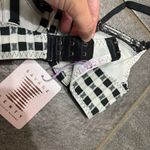 Savage X Fenty Gingham Unlined Plunge Bra Black White Plaid Checked 32C Fishnet Size undefined Photo 5