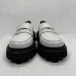 Maje Loafers White Leather Platform Lug Sole Medallion Detail Size 39 Photo 1