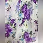 Elan  Rayon Blend Bohemian Purple and White Floral Blouse Size Small l. Photo 3