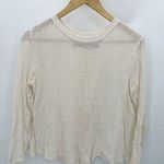 Enza Costa Top Women 1 SMALL Cream Long Sleeve Semi Photo 0