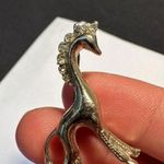 Tiny Vintage Signed Coro Pony Horse Brooch Pin Gold Tone & Rhinestone Photo 4