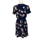 Xhilaration NWOT Navy Blue Floral Faux Wrap Surplice Dress New Photo 2