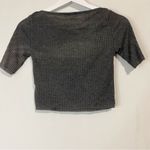 Topshop Women’s Half Sleeve Ribbed Cropped T Shirt Grey Size 2 Photo 5