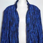 TanJay Navy Crinkle Blazer Size 20W Dark Blue Crinkle Open Jacket Photo 2