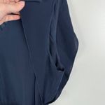 Eliza J  Wide Leg Jumpsuit Size 16 Navy Blue‎ V-Neck Tie Waist Evening Formal Photo 8