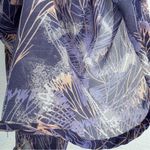 Charlie Jade Fairy Sheer Top Feather Print Drape Twilight Bloom Airy Purple L Photo 3