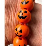 Jack O Lantern Halloween Stretch Bracelet New Wooden Beads Orange Festiv… Photo 3