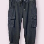 James Perse Cargo Pants w/ Drawstring Waist & Rolled Cuffs in Black - si… Photo 0