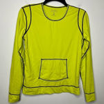Athleta ‎ neon long sleeve shirt kangaroo pocket size small Photo 0