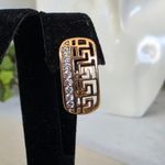 Boutique Gold Filled Greek Key Huggie Earrings Photo 1