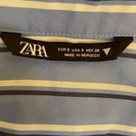 ZARA Cotton Poplin Striped Hourglass Fitted Belted Shirt Dress Small Photo 8