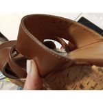 Franco Sarto Brown Faux Cork Wedge 8 Mule Open Toe Preppy Y2K Slide Dress Sandal Photo 12