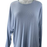 NEW Shift Women's Blue Rib Knit Long Dolman Sleeve Crewneck Sweater Top Size 3 Photo 0