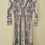 Hale Bob New Joss Jersey Dress Cream Gray Midi Women's Size XS Photo 3