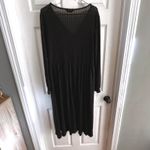 BLOOMCHIC Black Ribbed V Neck Long Sleeve Midi Dress Plus Size 18/20 Pockets Photo 8