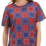ZARA  Graphic Print Bandana Paisley T-Shirt Blue/Red Size S NEW Photo 0