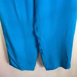 WinterSilks Womens 100% Silk Wide Leg Turquoise Blue Pant Size Petite Large Photo 2