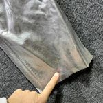 EXPRESS  Leather Pants Womens 6 Silver Metallic 5 Pockets Straight Leg Outdoor Photo 4