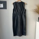 Spanx  Black Faux Leather Sleeveless Knee‎ Length Sheath Dress Size Medium Photo 6
