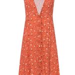 Ellsworth & Ivey Lucy Dress Coral Floral Linen Size M Photo 1